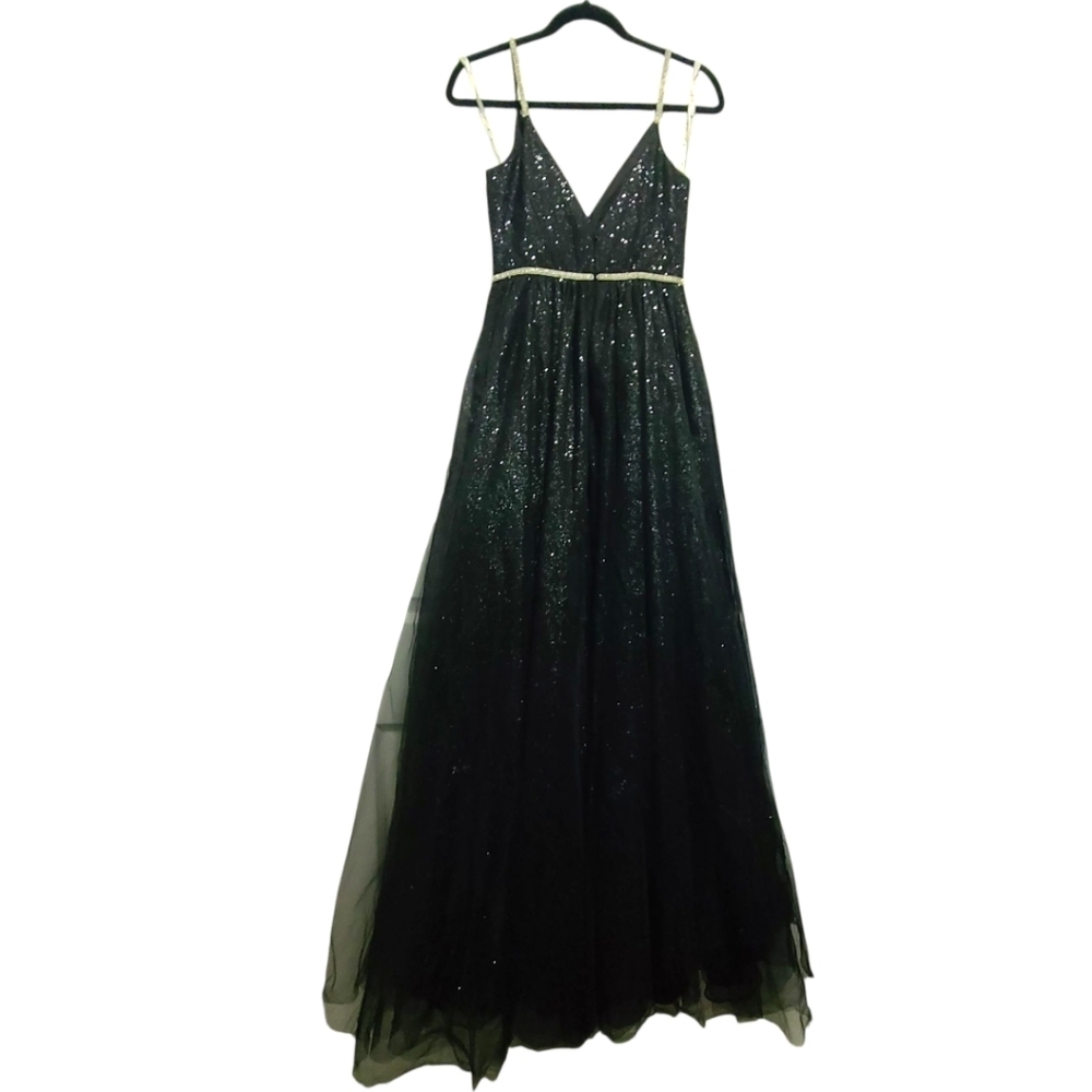 JULES & CLEOโ Black Embellished Gown SIZE 2 tulle - Picture 11 of 11